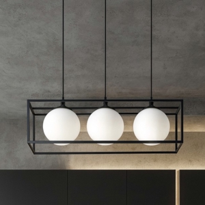 Ideal lux lingotto nero sp3 lampadario per tavolo da pranzo