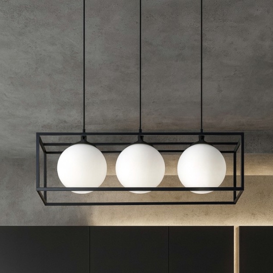 Ideal lux lingotto nero sp3 lampadario per tavolo da pranzo