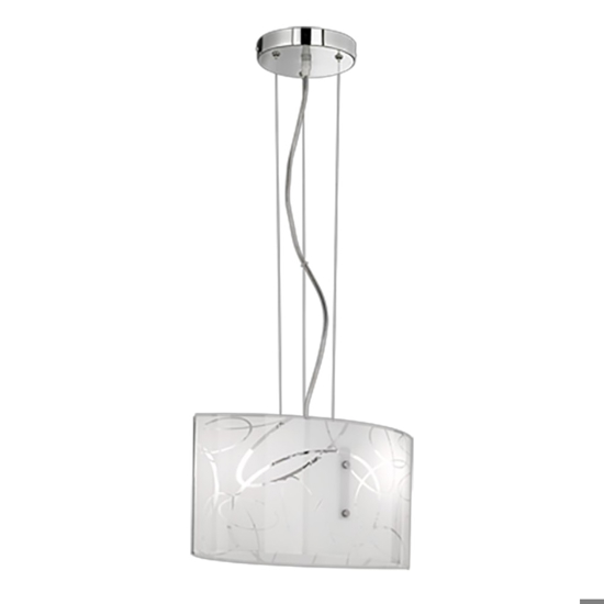 Lampadario da cucina bianco in vetro satinato decorato