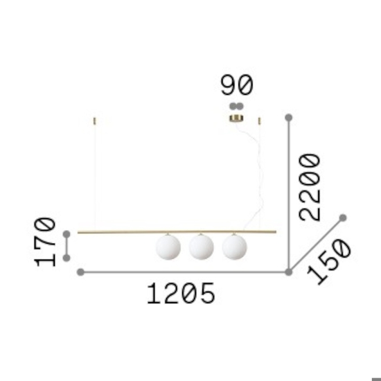 Ideal lux perline sp3 nero lampadario moderno