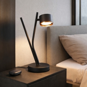 Lampada da comodino nera oro moderna per camera da letto