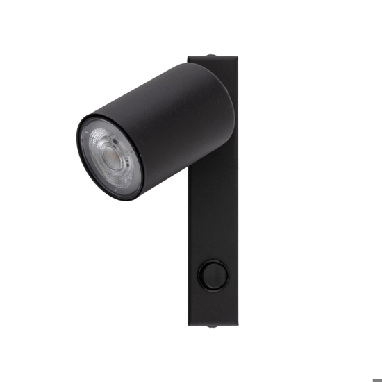 Applique nero con spot orientabile per comodino camera da letto