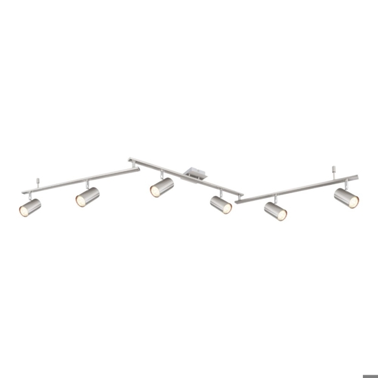Plafoniera 6 luci con faretti orientabili grigio