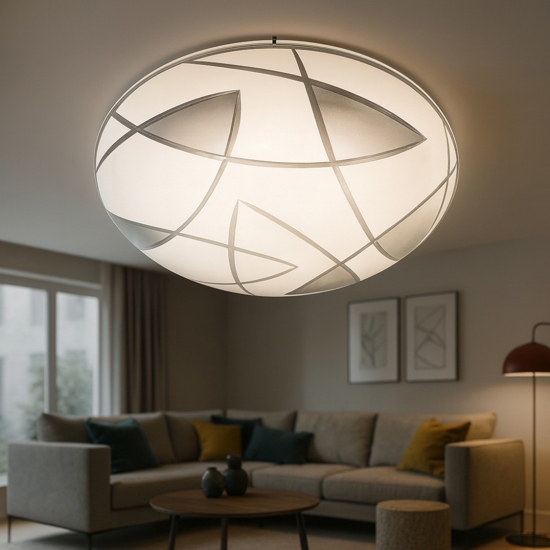 Plafoniera tonda in vetro 30cm fisdh perenz illuminazione