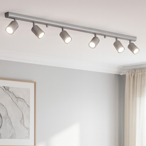 Plafoniera moderna grigio con 6 spot orientabili