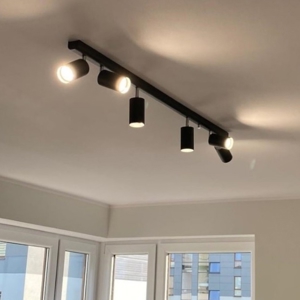 Plafoniera da cucina 119cm led con 6 faretti neri