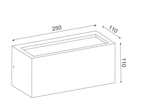 Applique da esterno rettangolare marrone e27 ip65