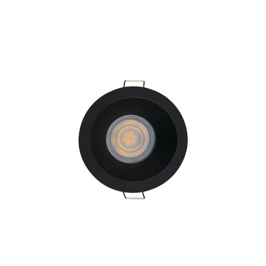 Faretto per bagno da incasso a soffitto rotondo nero