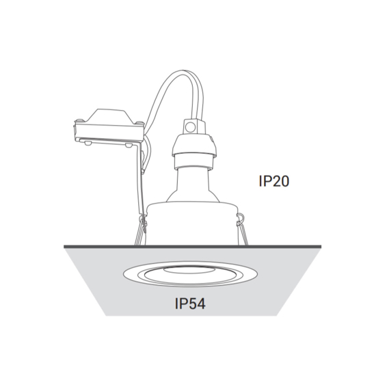 Faretto per bagno da incasso a soffitto rotondo nero