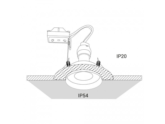 Faretto per incasso bagno doccia ip54 rotondo nero per cartongesso
