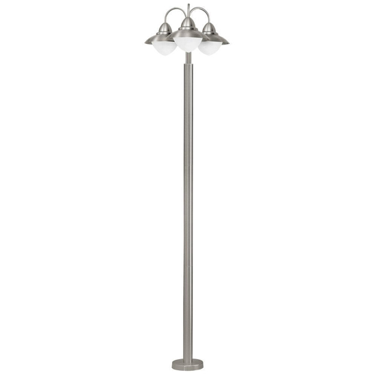 Lampione alto per esterno giardino acciaio inox 3 luci sydney eglo