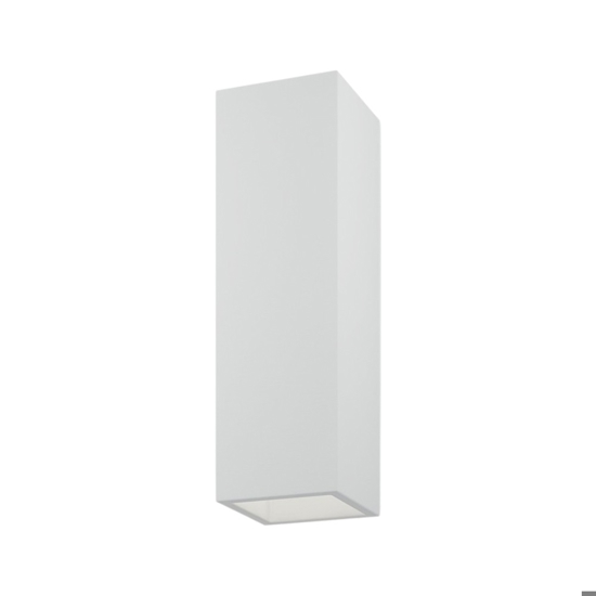 Applique in gesso bianco parallelepipedo