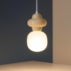 Lampade a sospensione design di ceramica giallo pastello