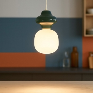 Lampada a sospensione di ceramica verde design moderna