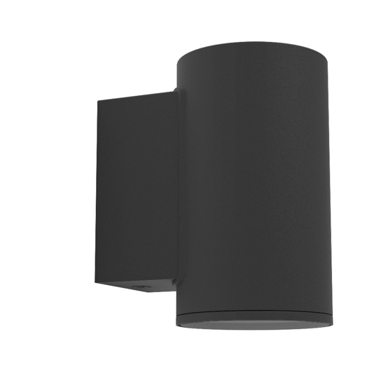 Applique da esterno ip44 nera cilindrica gu10