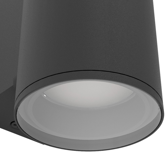 Applique da esterno ip44 nera cilindrica gu10
