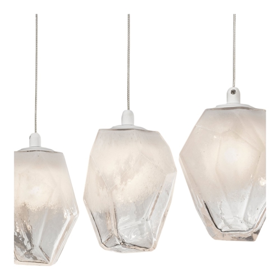 Lampadario moderno con pendenti in vetro per sala da pranzo