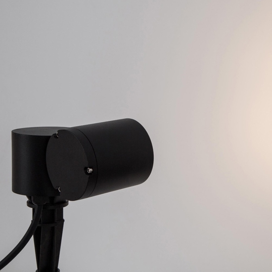 Faretto da giardino con picchetto ip54 orientabile nero per esterno