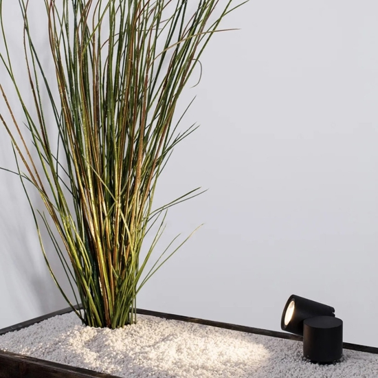 Faretto da giardino con picchetto ip54 orientabile nero per esterno