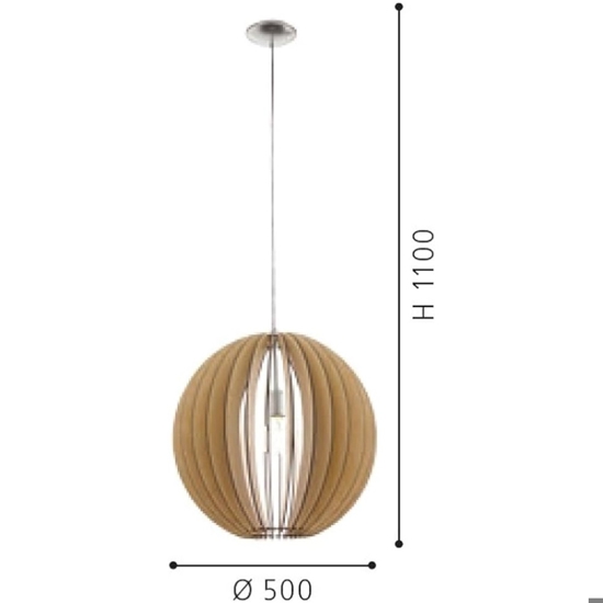 Lampadario moderno design sfera effetto legno eglo tindori