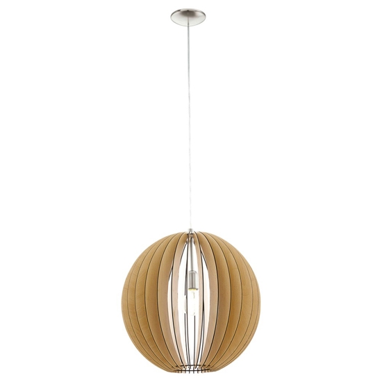 Lampadario moderno design sfera effetto legno eglo tindori