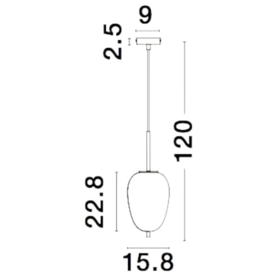 Lampada sospesa per comodino camera da letto moderna nero