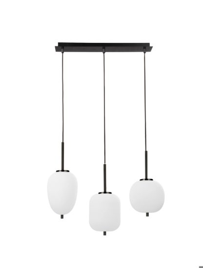 Lampadario nero per tavolo da cucina moderna