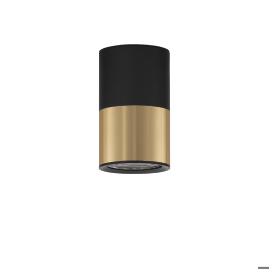 Faretto da soffitto cilindro bicolore nero oro
