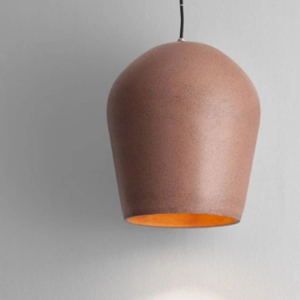 Lampada a sospensione per esterno in cemento arenaria rosso 20cm ip55