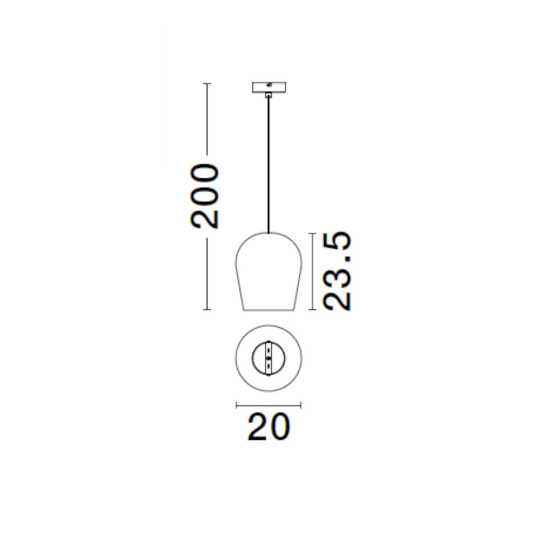 Lampada a sospensione per esterno in cemento arenaria rosso 20cm ip55