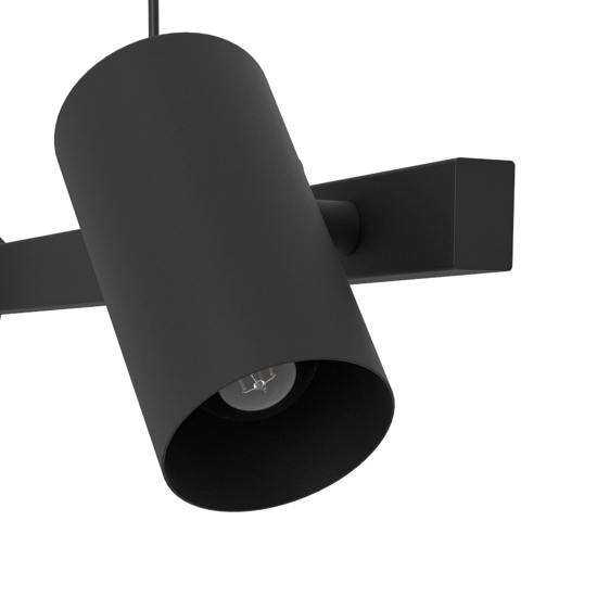 Eglo gutuela lampadario moderno luci orientabili nero per soggiorno