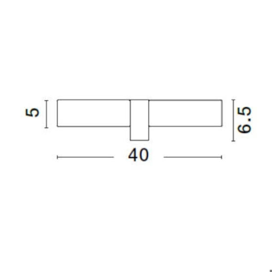 Applique nera per bagno 2 luci vetro bianco ip44