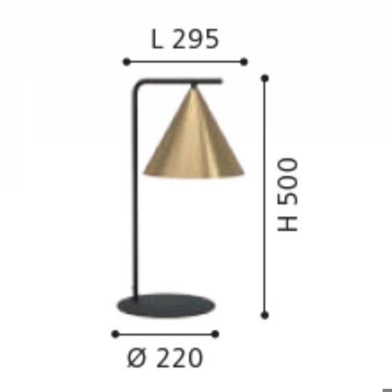 Lampada da tavolo nero cono oro ottone narices eglo