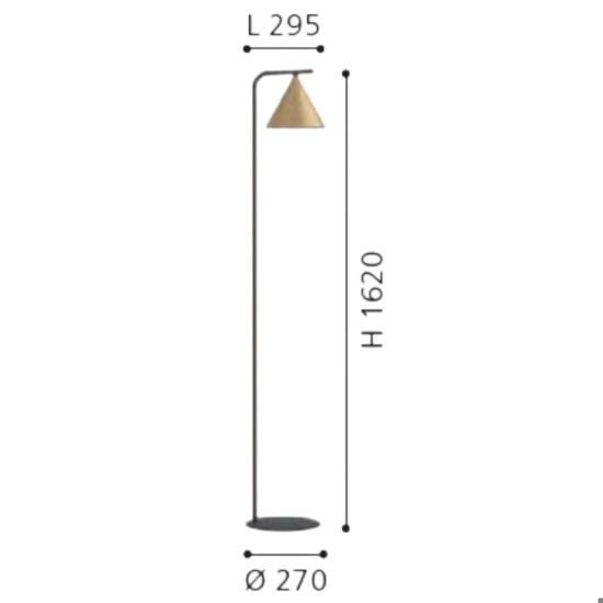 Lampada da terra stelo nero diffusore cono oro ottone narices eglo