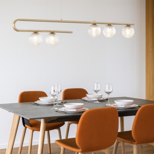 Lampadario moderno per tavolo da soggiorno oro sfere vetro