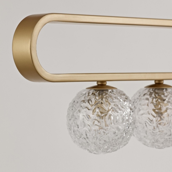 Lampadario moderno per tavolo da soggiorno oro sfere vetro