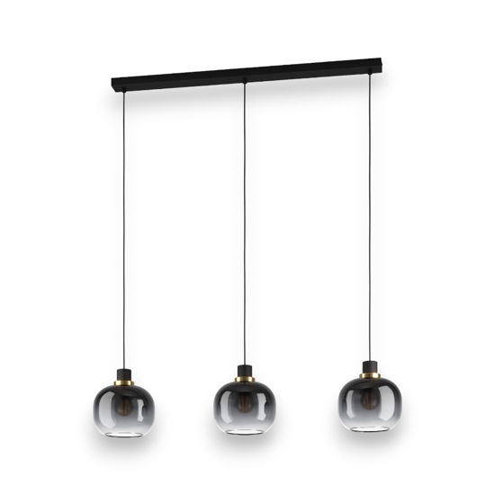 Oilella eglo lampadario per cucina vetri trasparente nero