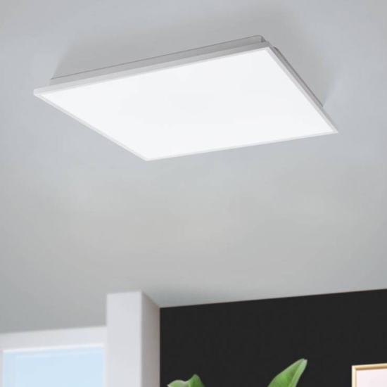 Eglo herrora plafoniera bianca led 22w quadrata dimmerabile controllo remoto app