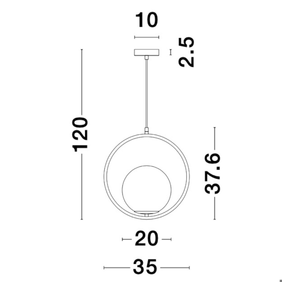 Lampadario oro sfera vetro bianco stile contemporaneo