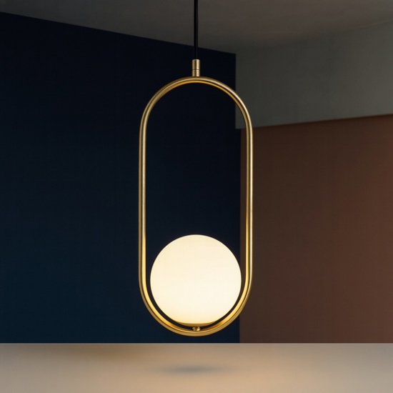 Lampada sospensione da comodino oro stile contemporaneo