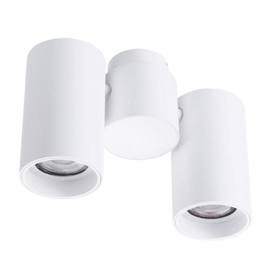 Plafoniera per cucina con 2 faretti orientabili bianchi