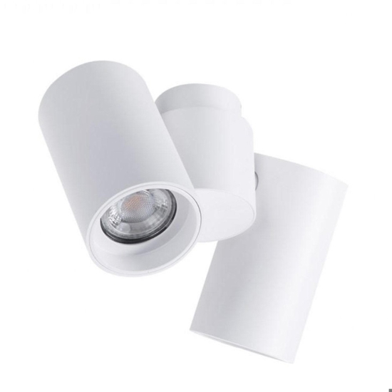 Plafoniera per cucina con 2 faretti orientabili bianchi