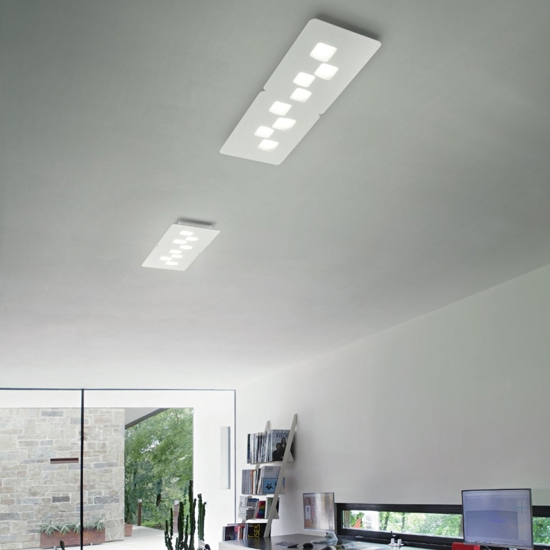 Plafoniera moderna rettangolare gea luce bilbao bianca