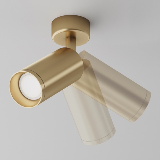 Applique da parete cilindro oro satinato spot orientabile