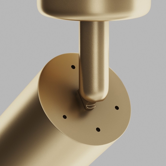 Applique da parete cilindro oro satinato spot orientabile