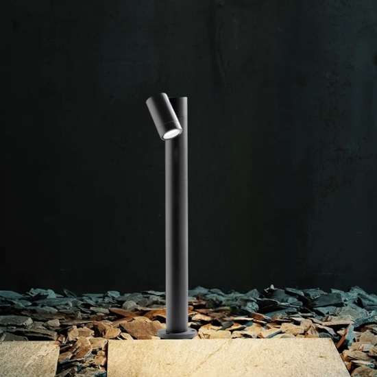 Lampione da giardino gea luce orientabile ip65 antracite h70 cm