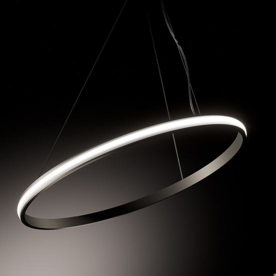 Lampadario iole s1 titanio gea luce cerchio led 28w 3000k