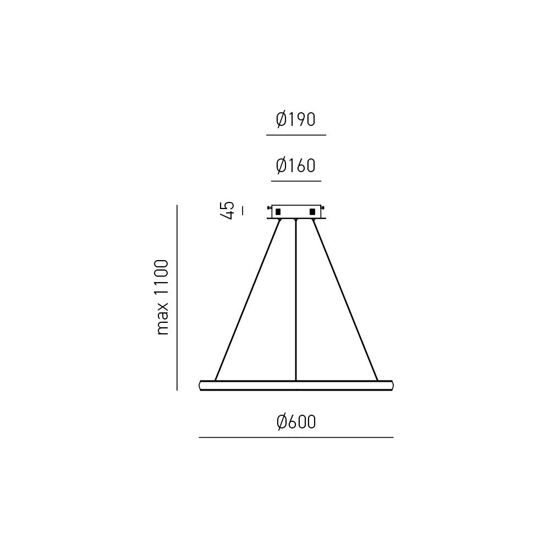 Lampadario iole s1 titanio gea luce cerchio led 28w 3000k