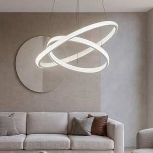 Lampadario iole s2 bianco gea luce cerchi led 40w 3000k