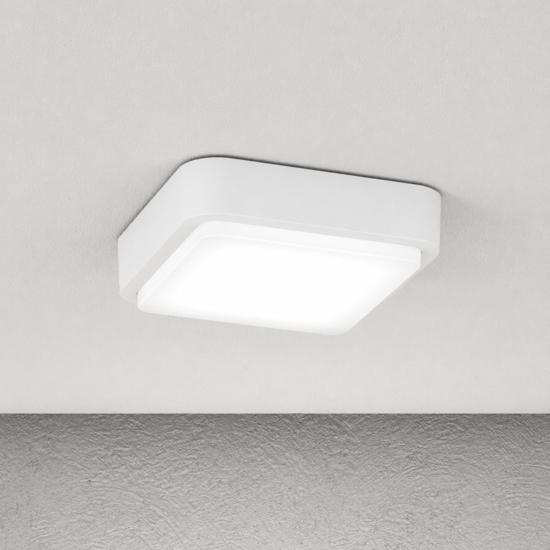 Top light irvine plafoniera da esterno bianca quadrata